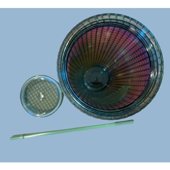 Starbucks 2022 RAINFOREST Green Iridescent Grid Cold Cup Tumbler Venti24oz Drink - Picture 9 of 9